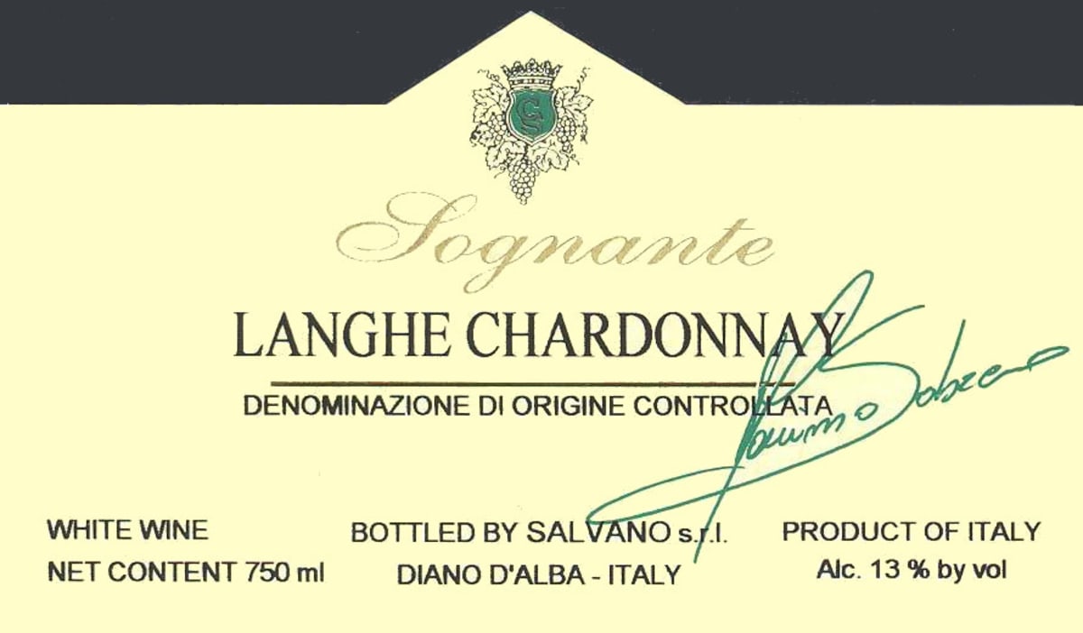 Salvano Langhe Chardonnay 2009 Front Label