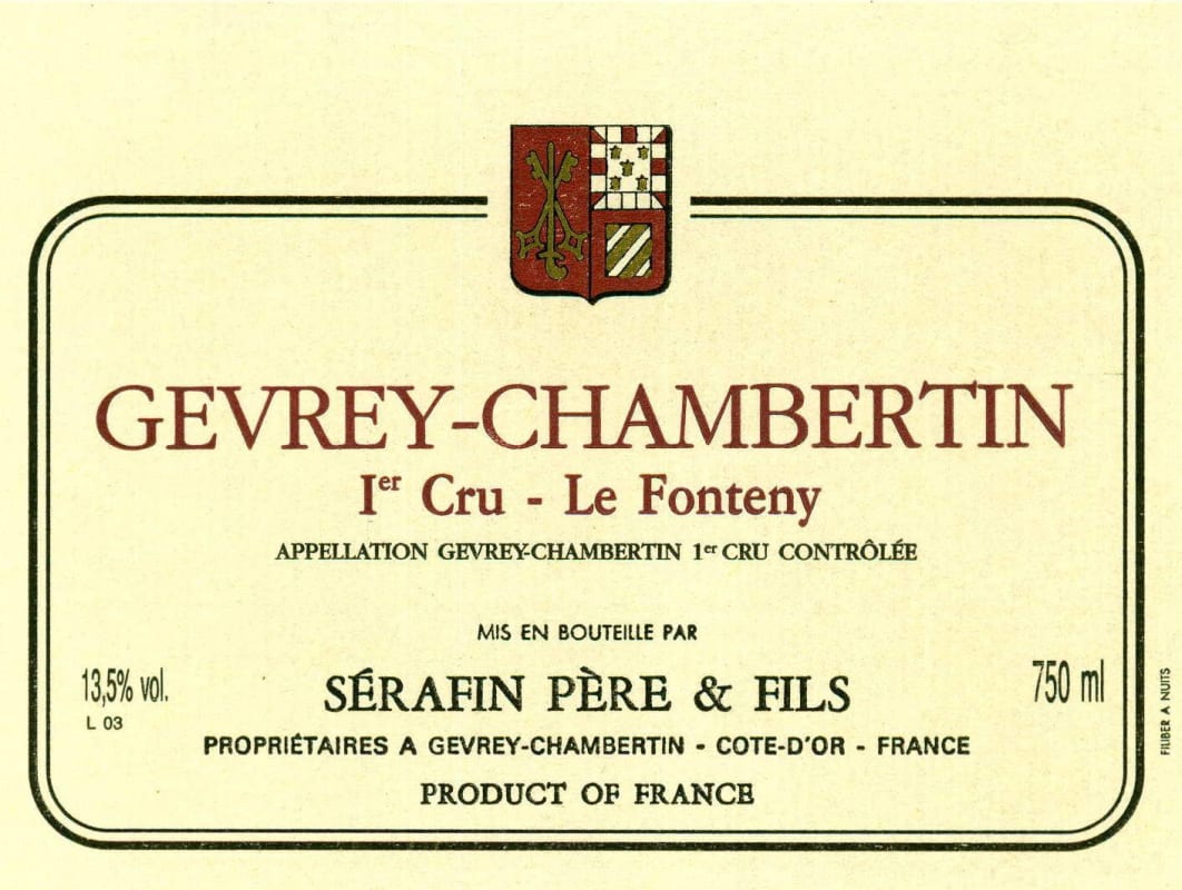 Domaine Serafin Gevrey-Chambertin Le Fonteny Premier Cru 2011 Front Label