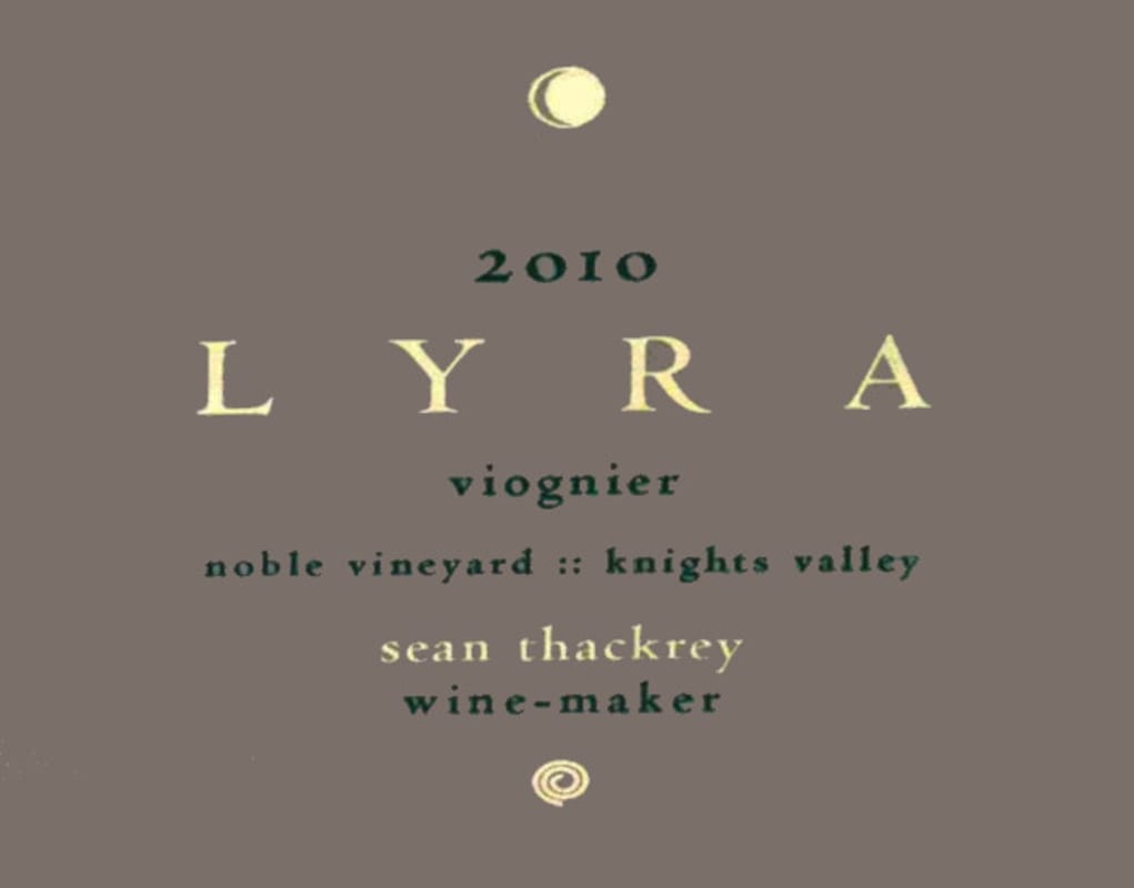 Sean Thackrey Knights Valley Lyra Viognier 2010 Front Label