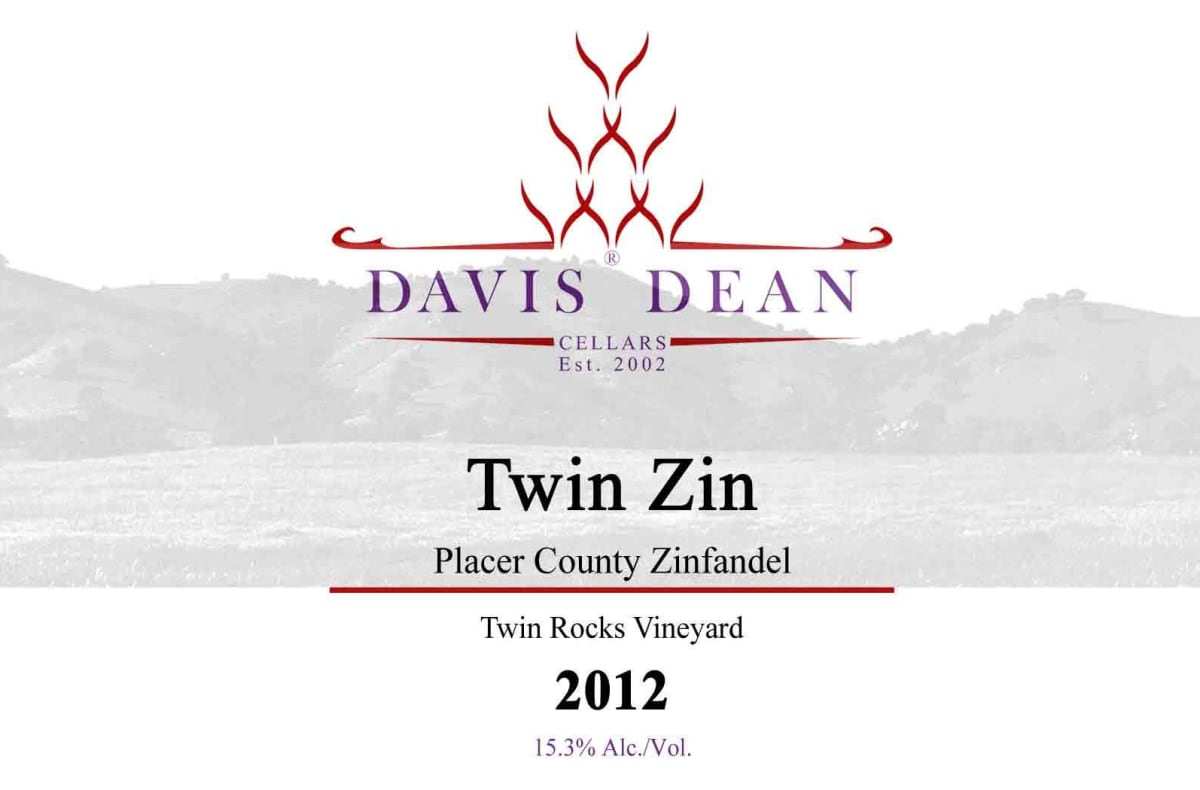 Davis Dean Cellars Twin Zin 2012 Front Label