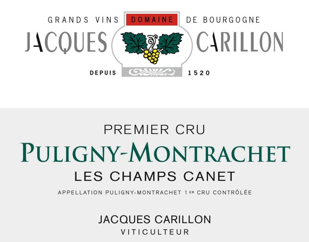 Domaine Jacques Carillon Puligny-Montrachet Les Champ Canet Premier Cru 2014 Front Label