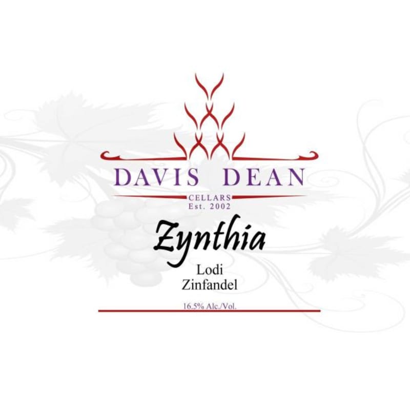 Davis Dean Cellars Zynthia Zinfandel 2013 Front Label
