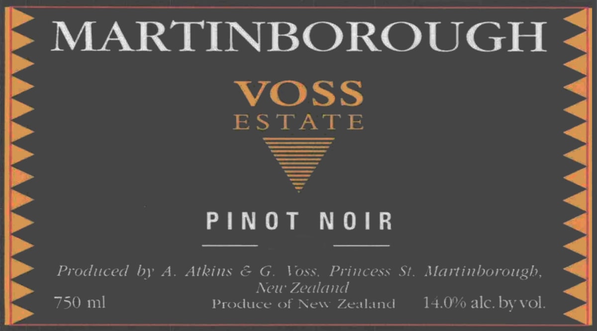Voss Estate Martinborough Pinot Noir 2008 Front Label