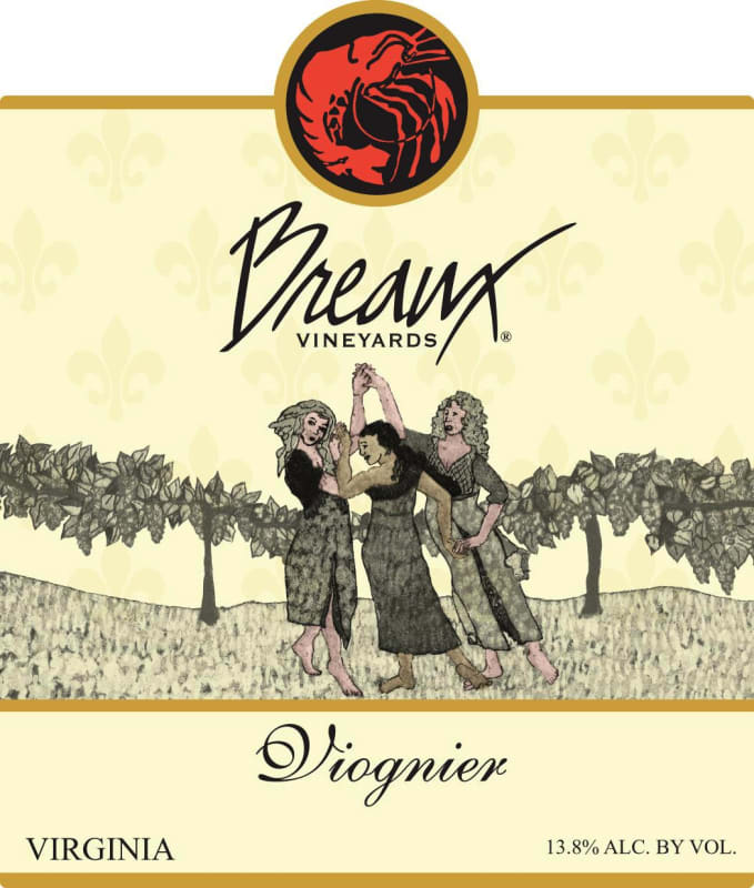 Breaux Vineyards Viognier 2014 Front Label