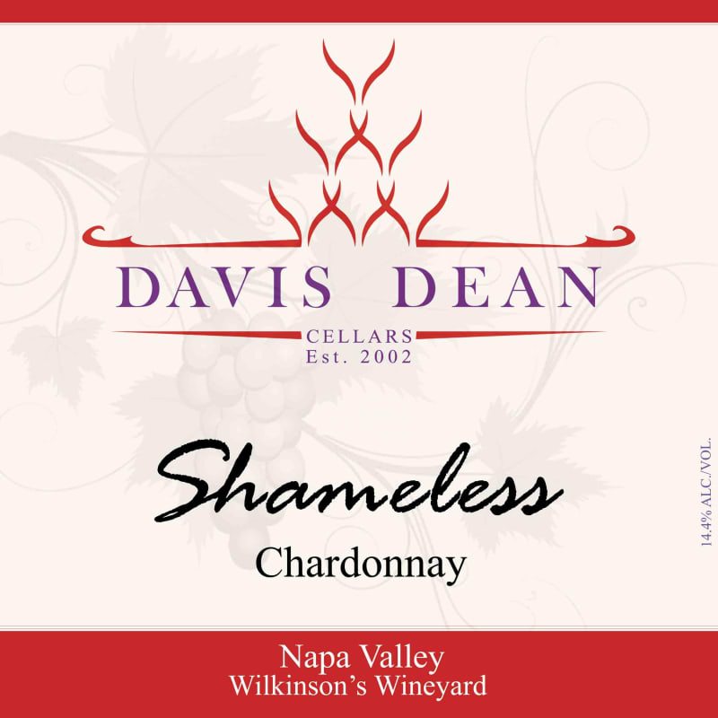 Davis Dean Cellars 'Shameless' Wilkinson's Vineyard Chardonnay 2014 Front Label