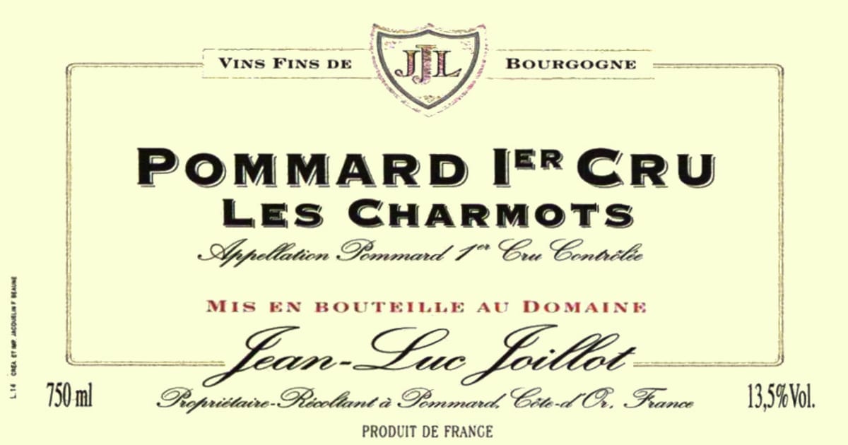 Domaine Jean-Luc Joillot Pommard Les Charmots Premier Cru 2009 Front Label