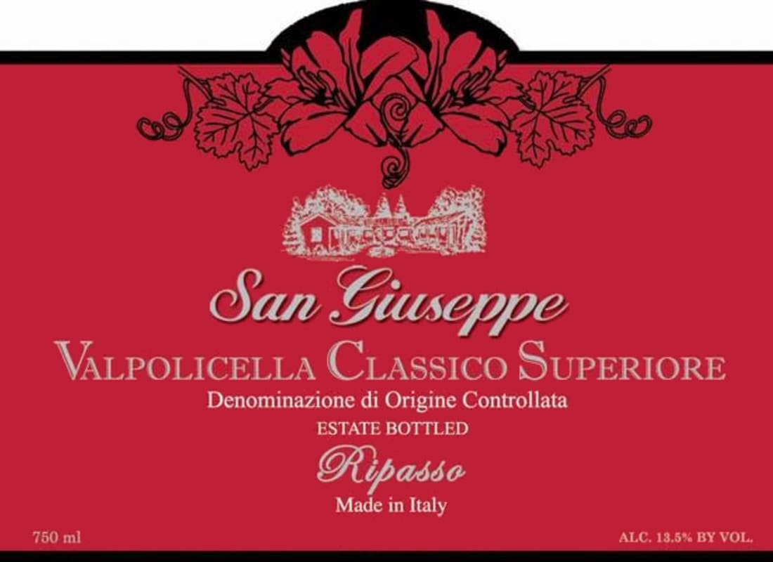 San Giuseppe Wine Company Valpolicella Ripasso Classico Superiore 2012 Front Label
