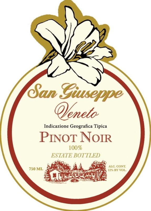 San Giuseppe Wine Company Veneto Pinot Noir 2008 Front Label