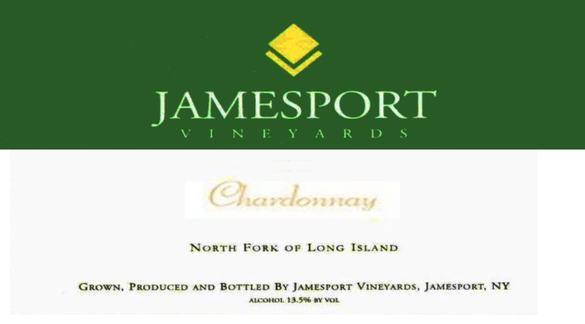 Jamesport Vineyards Chardonnay 2013 Front Label