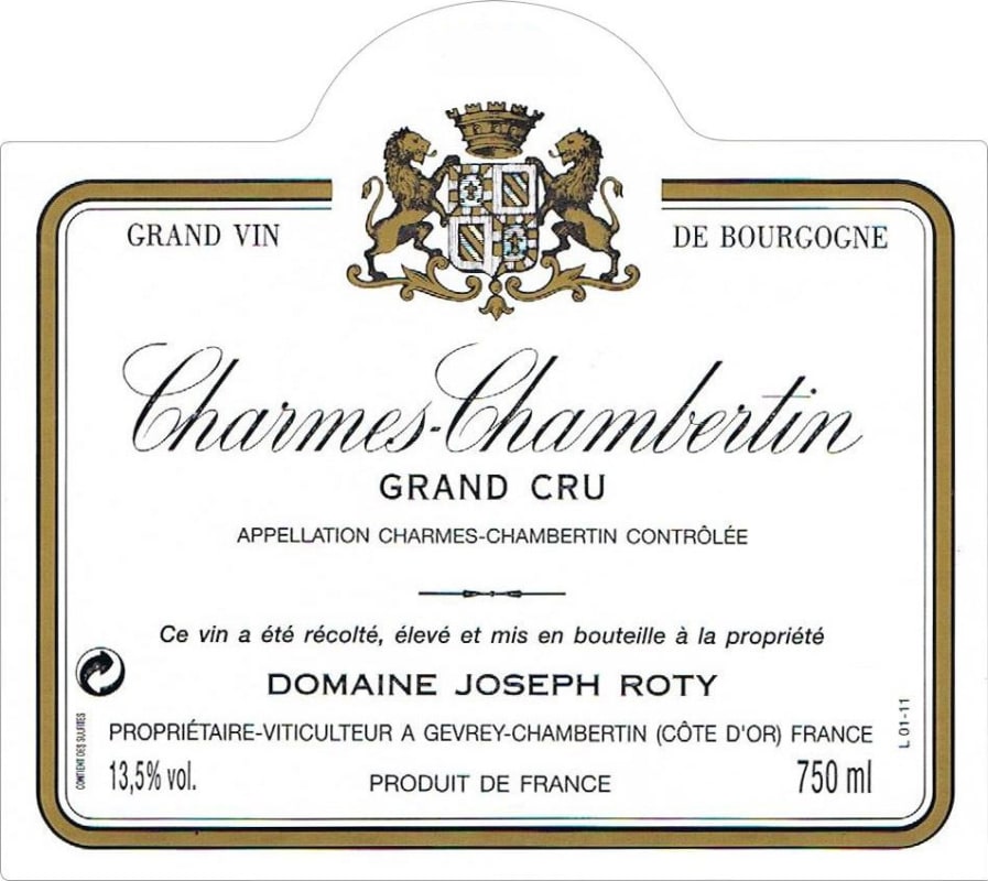 Domaine Joseph Roty Charmes-Chambertin Grand Cru 2013 Front Label