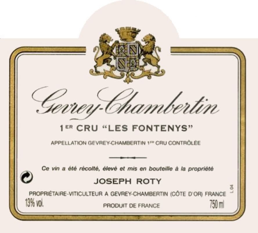 Domaine Joseph Roty Gevrey-Chambertin Les Fontenys Premier Cru 2005 Front Label