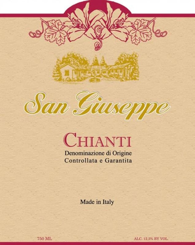 San Giuseppe Wine Company Chianti 2014 Front Label