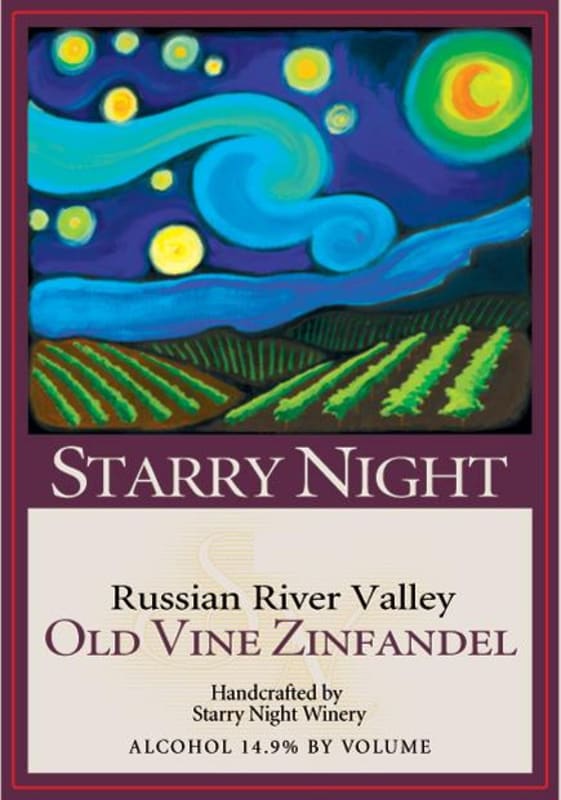 Starry Night Winery Russian River Valley Old Vine Zinfandel 2012 Front Label