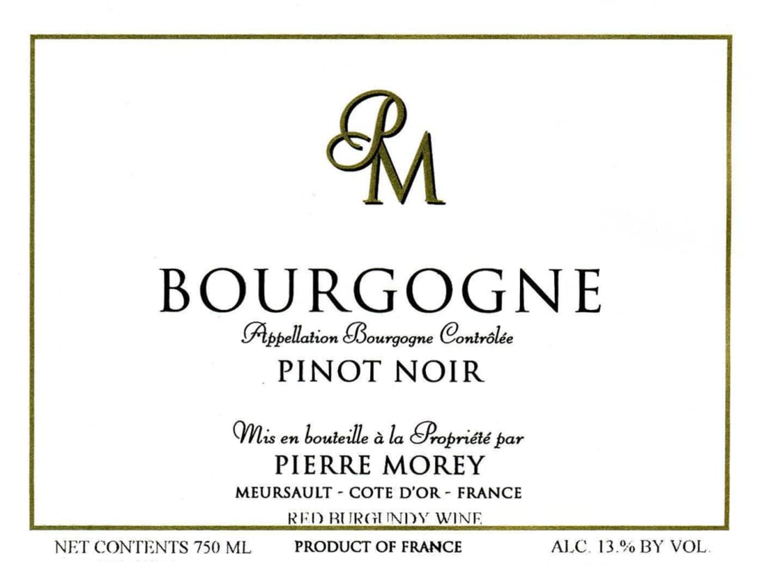Domaine Pierre Morey Bourgogne Pinot Noir 2007 Front Label