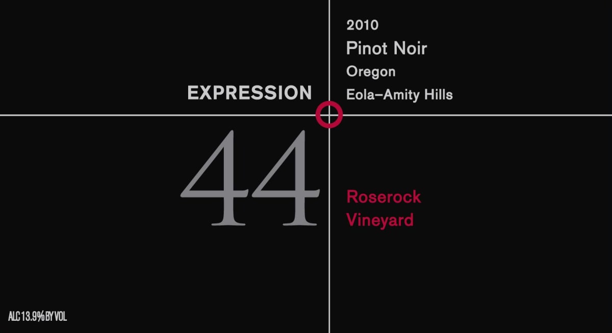 Expression 44 Roserock Vineyard Pinot Noir 2010 Front Label
