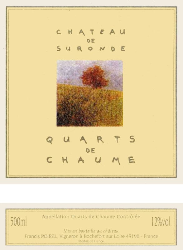 Chateau de Suronde Quarts de Chaume 1998 Front Label