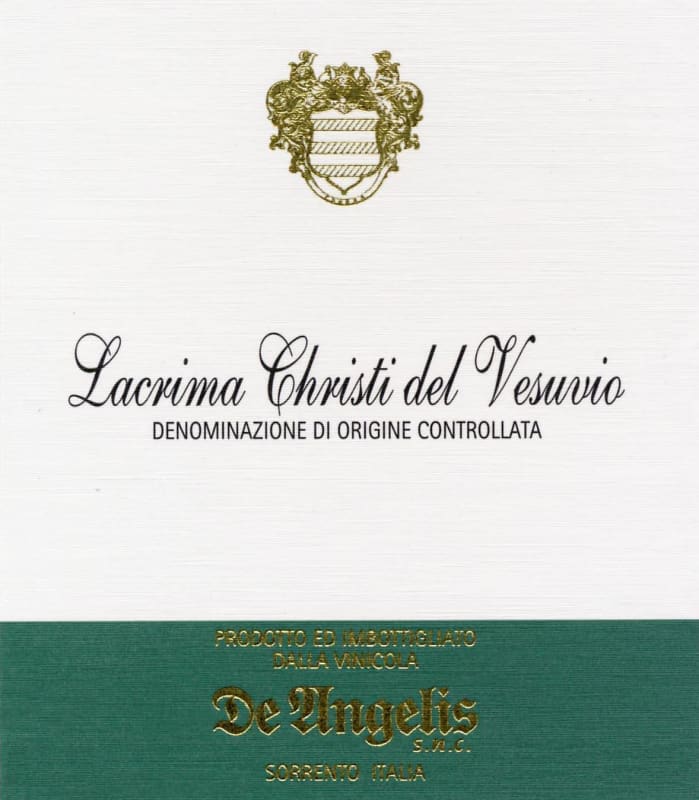 De Angelis Wines Lacrima Christi del Vesuvio Bianco 2015 Front Label