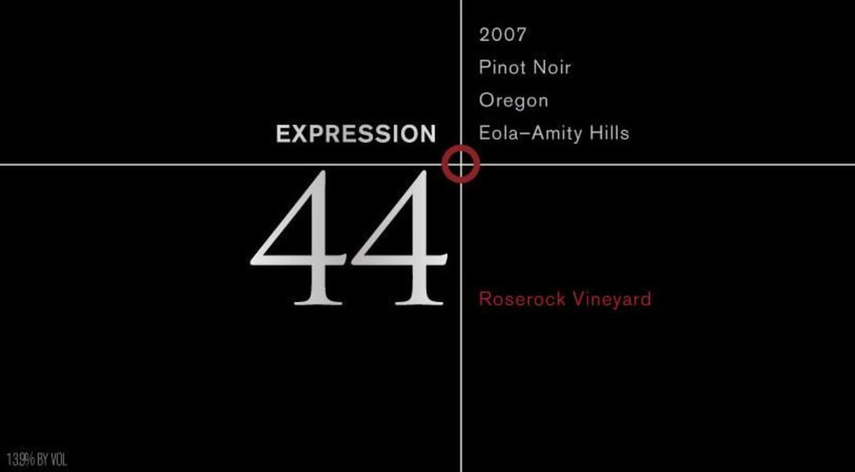 Expression 44 Roserock Vineyard Pinot Noir 2007 Front Label