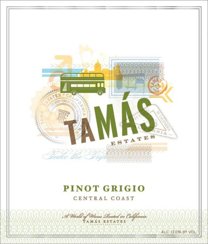 Tamas Estates Pinot Grigio 2014 Front Label