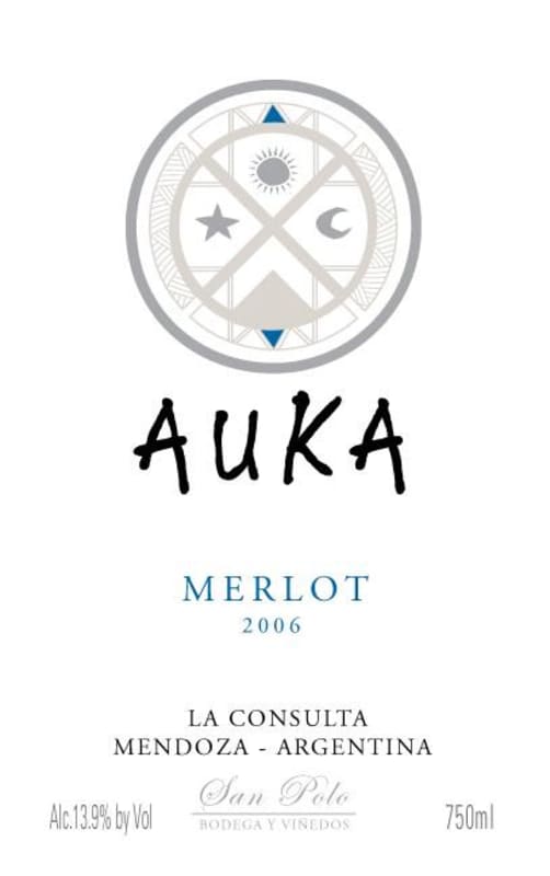 San Polo Bodega & Vinedos Auka Merlot 2006 Front Label