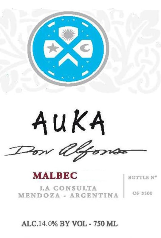 San Polo Bodega & Vinedos Auka Don Alfonso Malbec 2008 Front Label