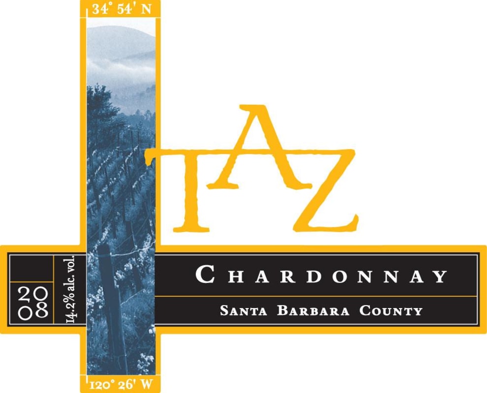 TAZ Santa Barbara Chardonnay 2008 Front Label