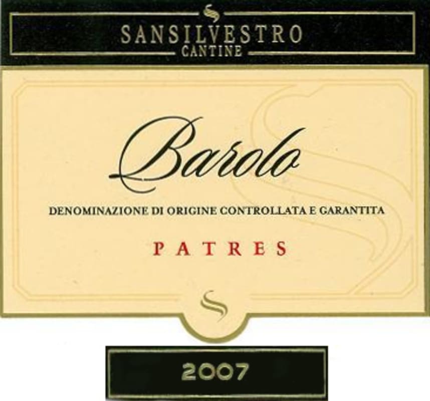 Chateau de Lidonne Barolo Patres 2007 Front Label