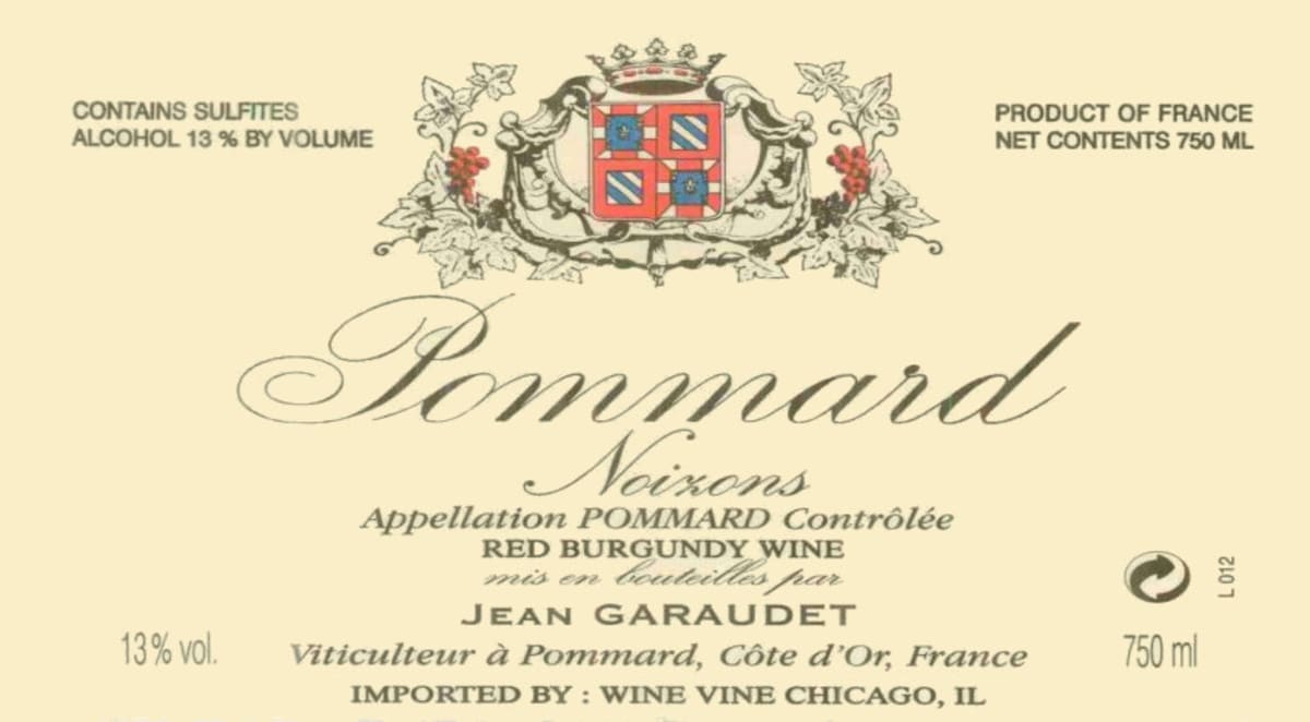Dom. Jean Garaudet Pommard Noizons 2004 Front Label