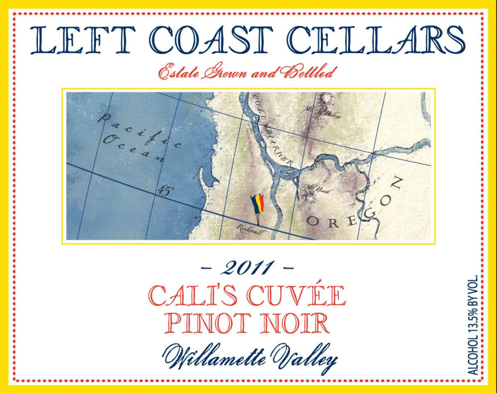 Left Coast Cellars Cali's Cuvee Pinot Noir 2011 Front Label