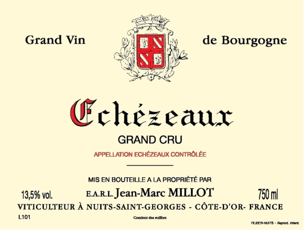 Jean-Marc Millot Echezeaux Grand Cru 2013 Front Label