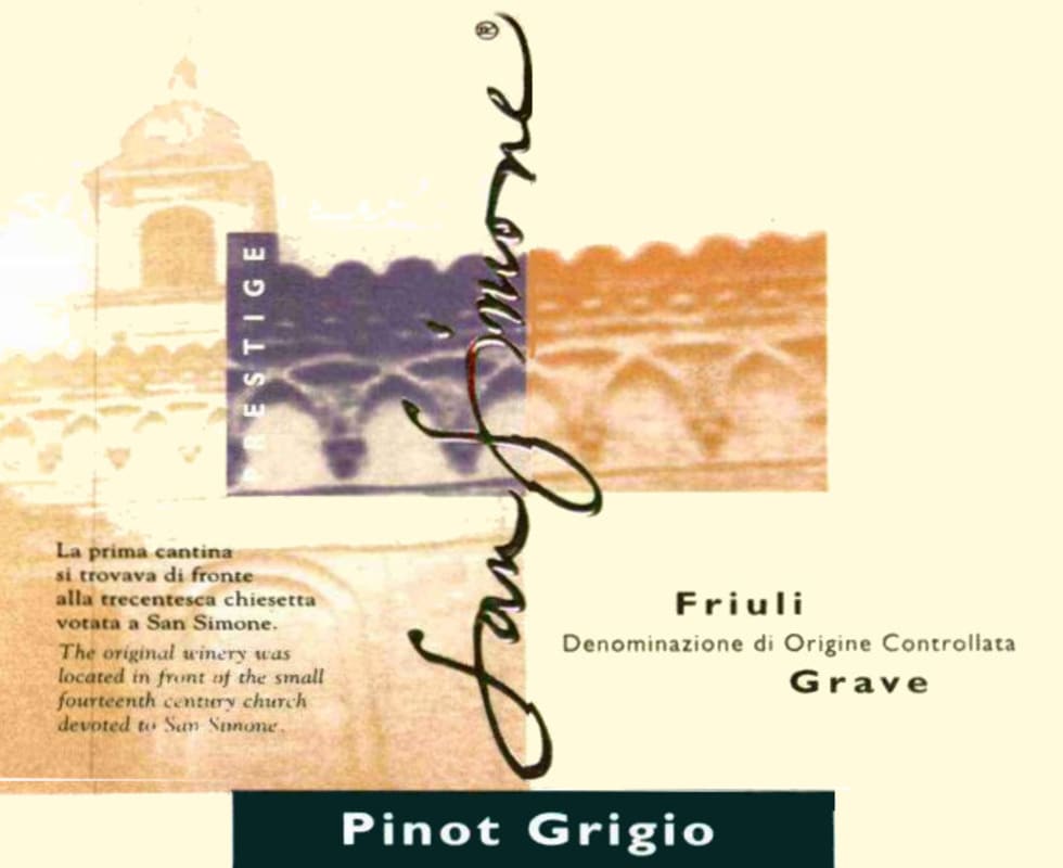 San Simone Friuli Grave Prestige Pinot Grigio 2015 Front Label