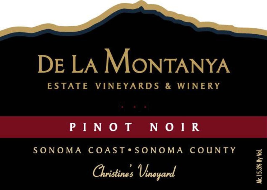 De La Montanya Winery Christines Vineyard Pinot Noir 2014 Front Label