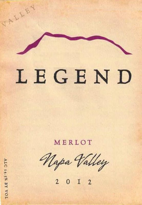Valley Legend Napa Valley Merlot 2012 Front Label
