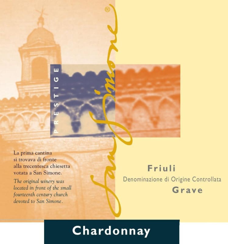 San Simone Friuli Grave Prestige Chardonnay 2008 Front Label