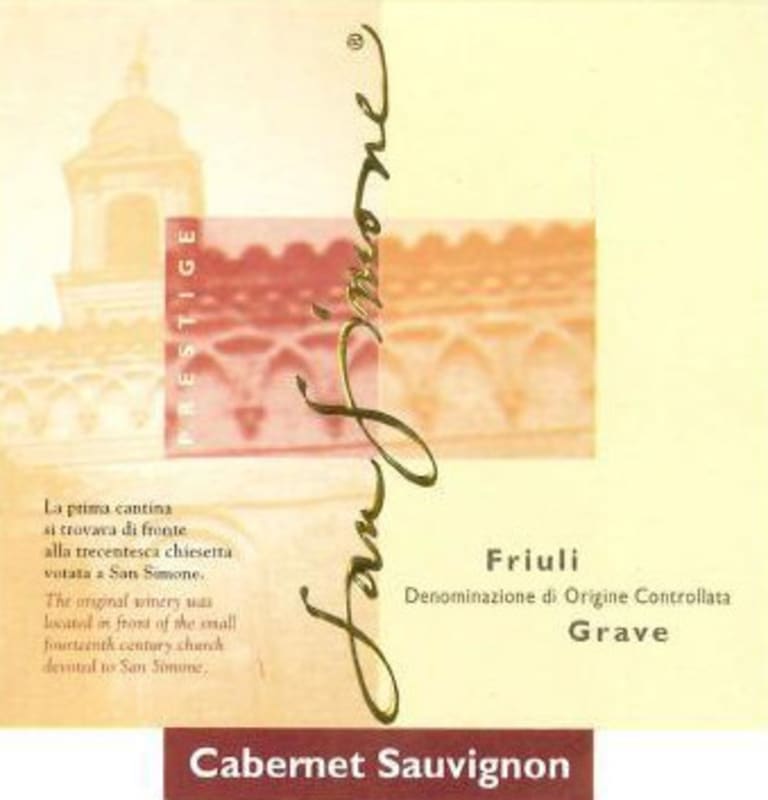 San Simone Friuli Grave Prestige Cabernet Sauvignon 2015 Front Label