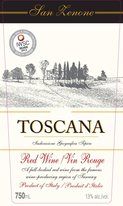 San Zenone Toscana Rosso 2014 Front Label