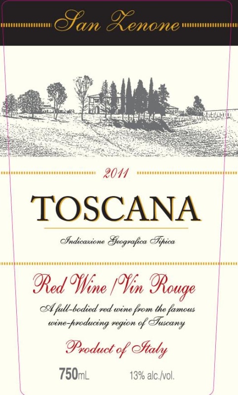San Zenone Toscana Rosso 2011 Front Label