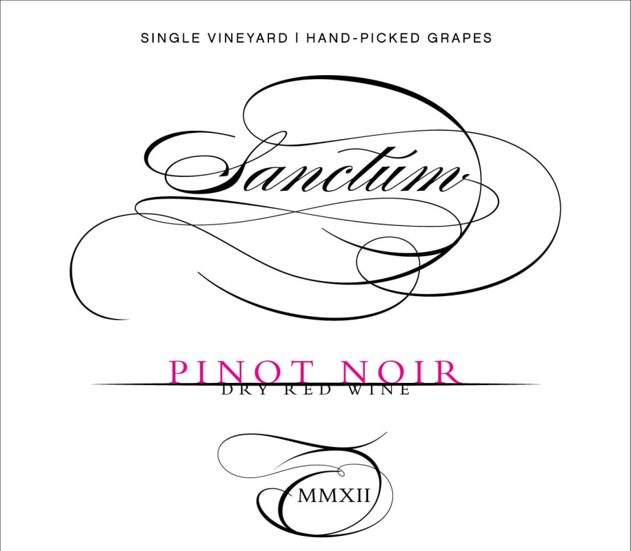 Sanctum Wine Pinot Noir 2012 Front Label