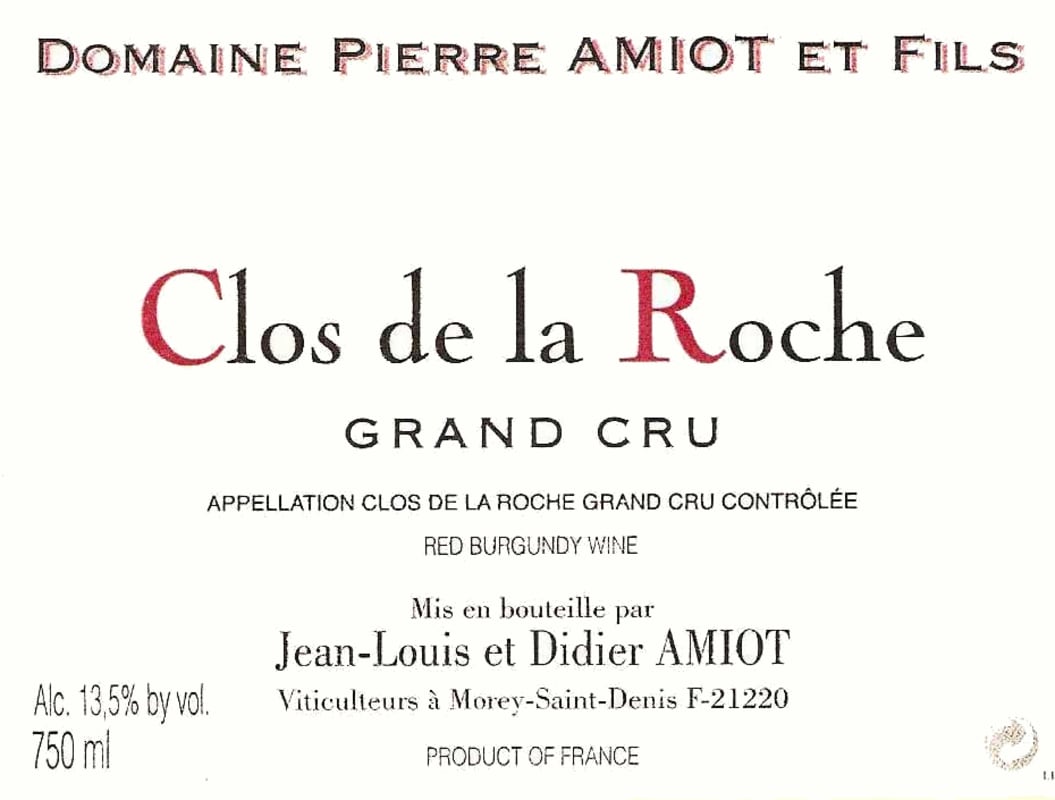 Domaine Pierre Amiot Clos de la Roche Grand Cru 2006 Front Label