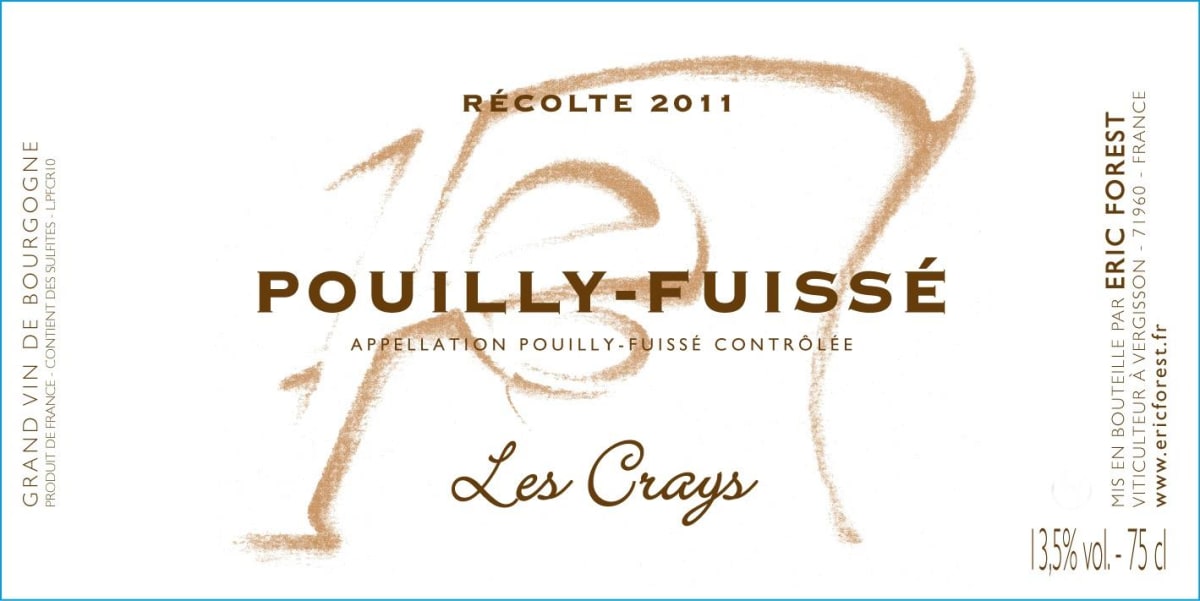Eric Forest Pouilly-Fuisse Les Crays 2011 Front Label