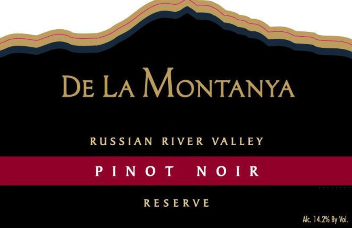 De La Montanya Winery Pinot Noir Reserve 2010 Front Label