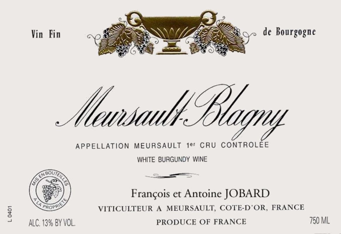 Francois Jobard Meursault Blagny Premier Cru 2012 Front Label