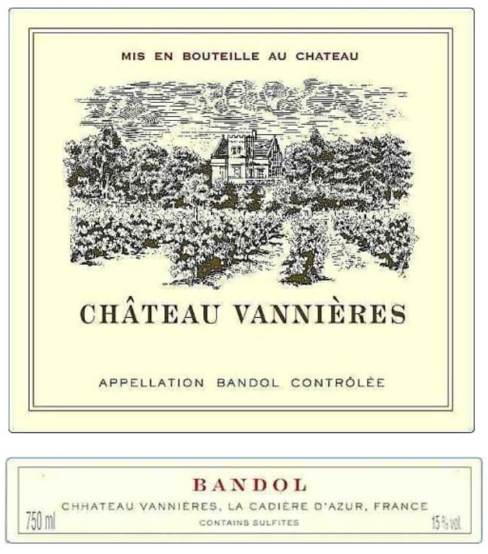Chateau Vannieres Bandol Rouge 2008 Front Label