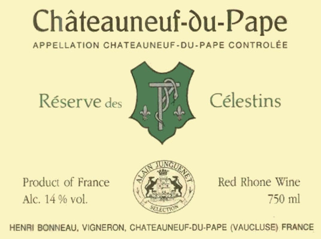 Henri Bonneau Chateauneuf-du-Pape Reserve des Celestins 2009 Front Label