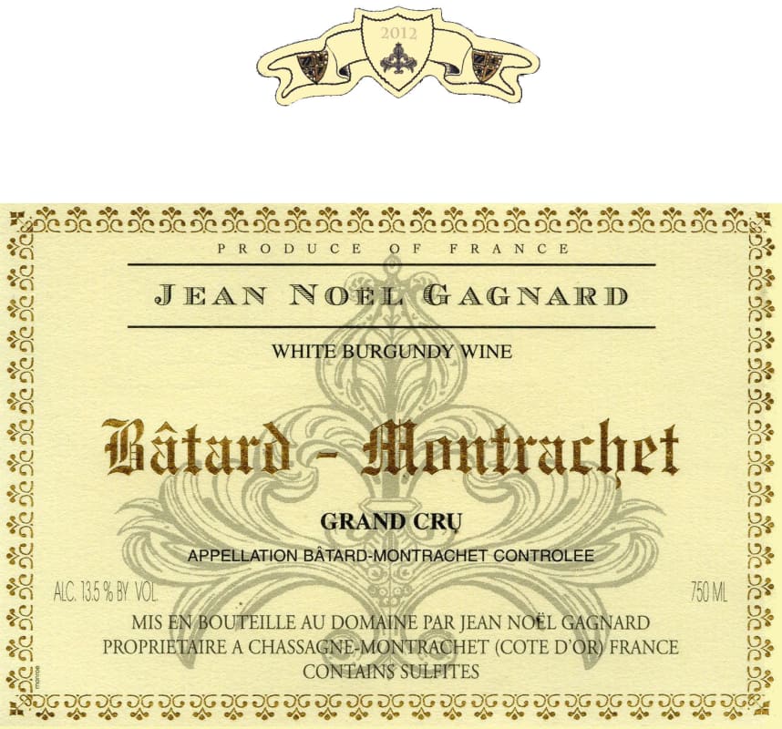 Jean-Noel Gagnard Batard-Montrachet Grand Cru 2012 Front Label