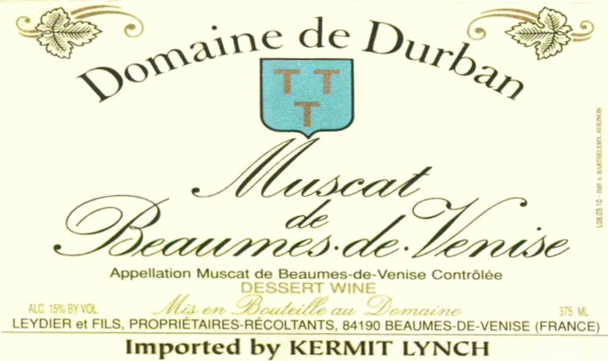 Domaine de Durban Muscat de Beaumes-de-Venise 2014 Front Label