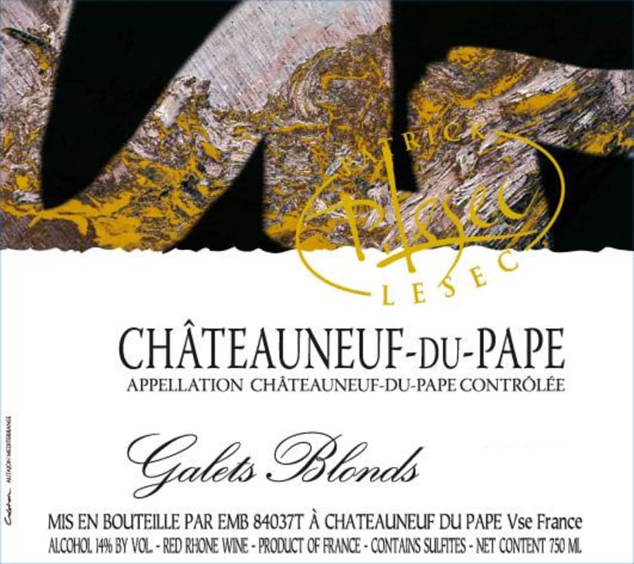 Patrick Lesec Chateauneuf-du-Pape Les Galets Blonds 2012 Front Label