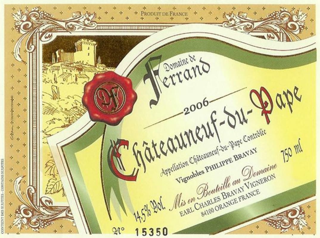 Domaine de Ferrand Chateauneuf-du-Pape 2006 Front Label