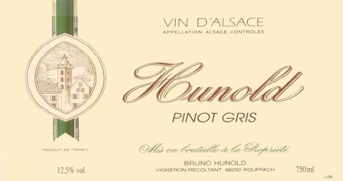 Bruno Hunold Pinot Gris 2011 Front Label