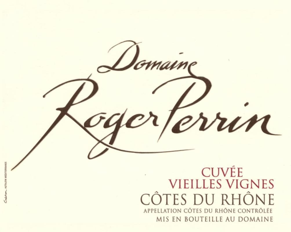 Roger Perrin Cotes du Rhone Cuvee Vielle Vignes 2011 Front Label